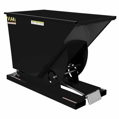 VESTIL Heavy Duty Self-Dump Hopper .75 Cubic Yard 6000 lb Black Semi Gloss D-75-HD-BLK-SG